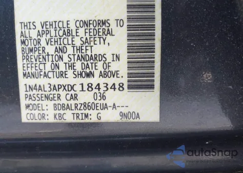 2013 Nissan Altima 2.5 S из США, поврежденный, VIN 1N4AL3APXDC184348